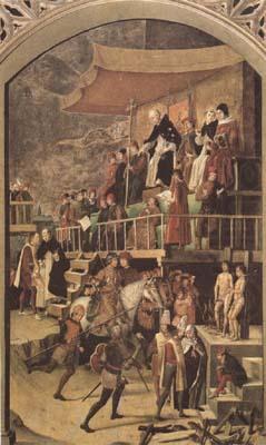 BERRUGUETE, Pedro Court of Inquisition chaired by St Dominic (mk08) china oil painting image